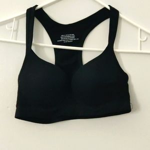 PUSH UP RIBBED BLACK SPORTS BRA SIZE SMALL